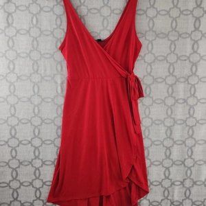 Wrap Red Mini Tank Dress